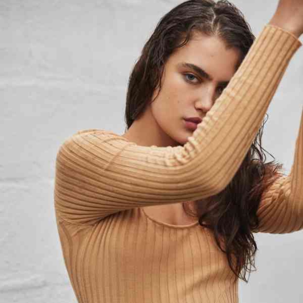 urban outfitters brand new tight tan sweater top